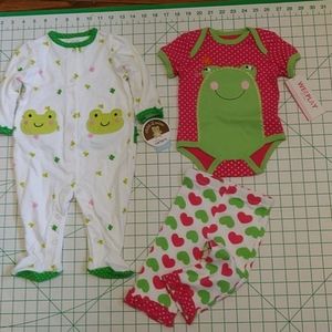 NWT Baby girl "frog lover" bundle